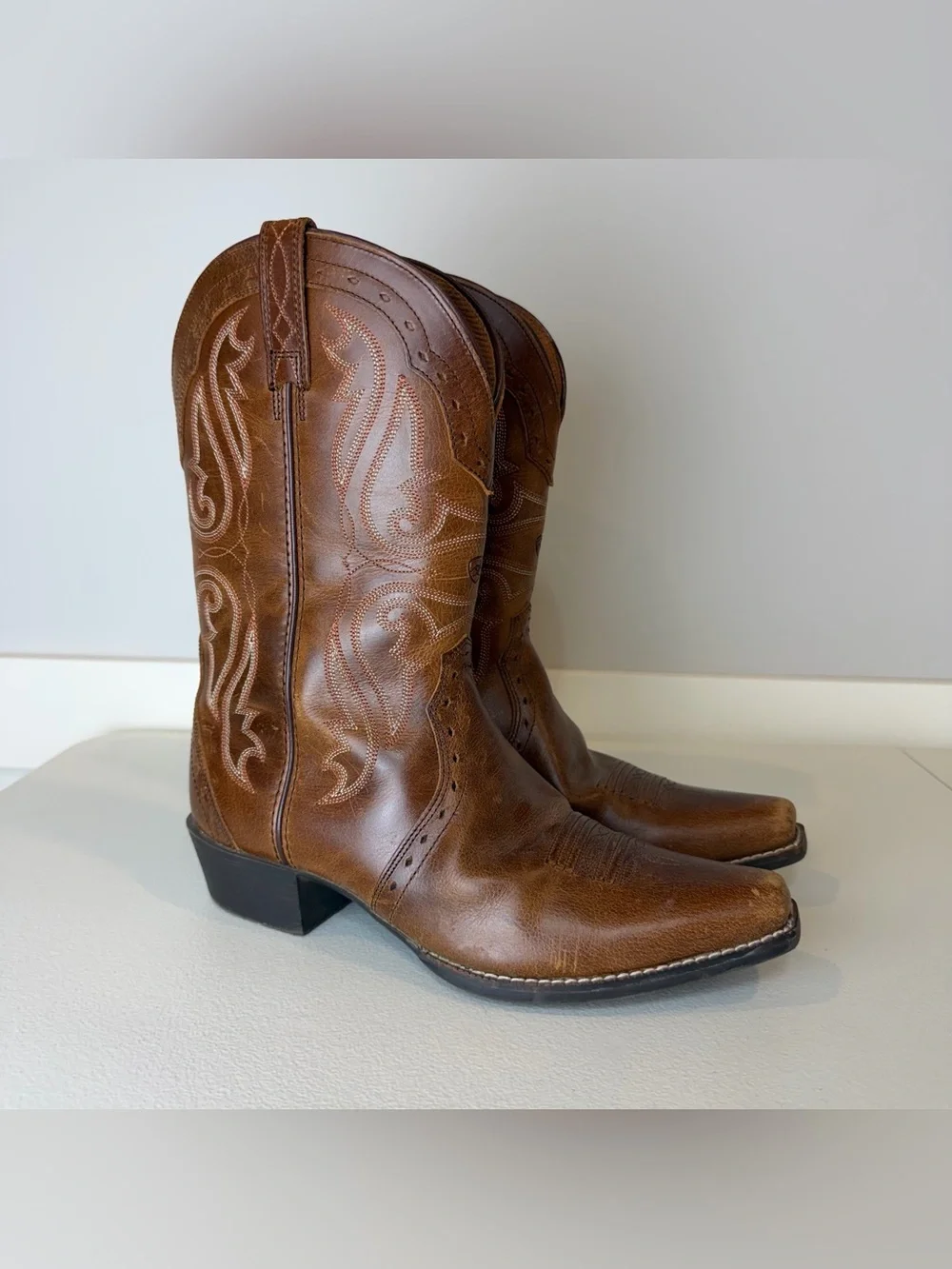 Ariat Brown Leather Heritage X Western Snip Toe Youth Cowgirl Boots Kid’s 6